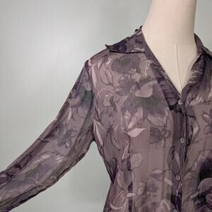 Y2K Silk Floral Top 6 Purple Black Dark Fairy Whimsigoth Vintage Witchy Grunge